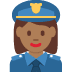 👮🏾‍♀️ woman police officer: medium-dark skin tone display on Twitter